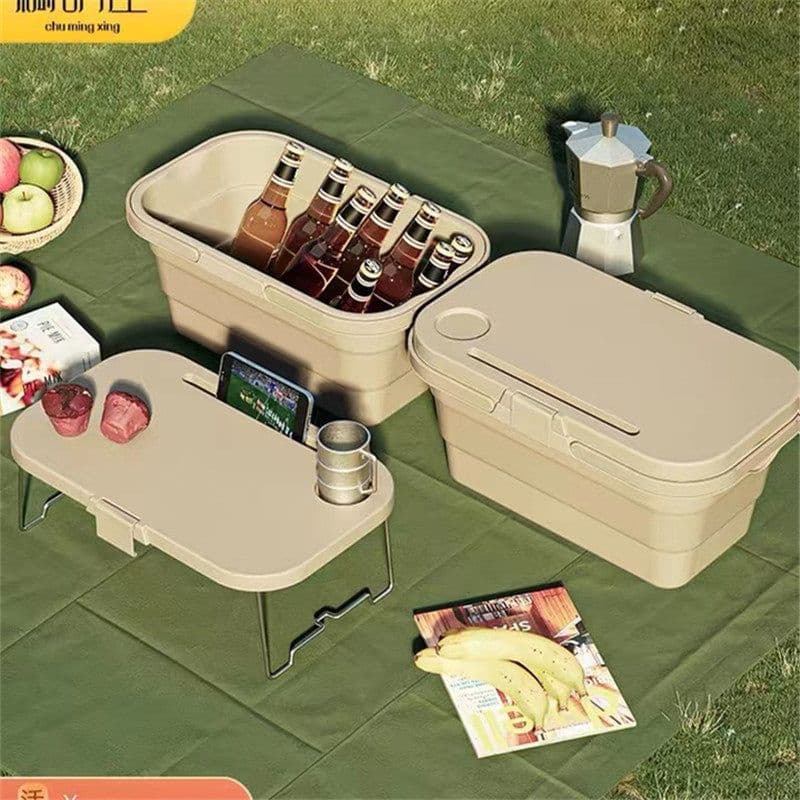 image-Yuxia Picnic Basket - Army Green Foldable 47x29x24cm