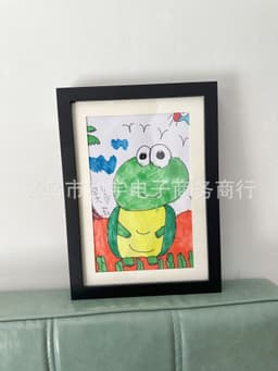 image-Cross-border new Kids Art Frames children's art photo frame wooden oil painting storage box flip photo frame