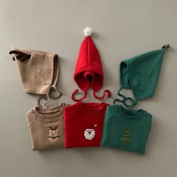 image-Baby Christmas Jumpsuit + Hat - Velvet Thickened Cartoon