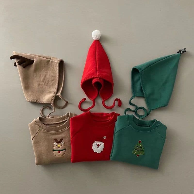 image-Baby Christmas Jumpsuit + Hat - Velvet Thickened Cartoon