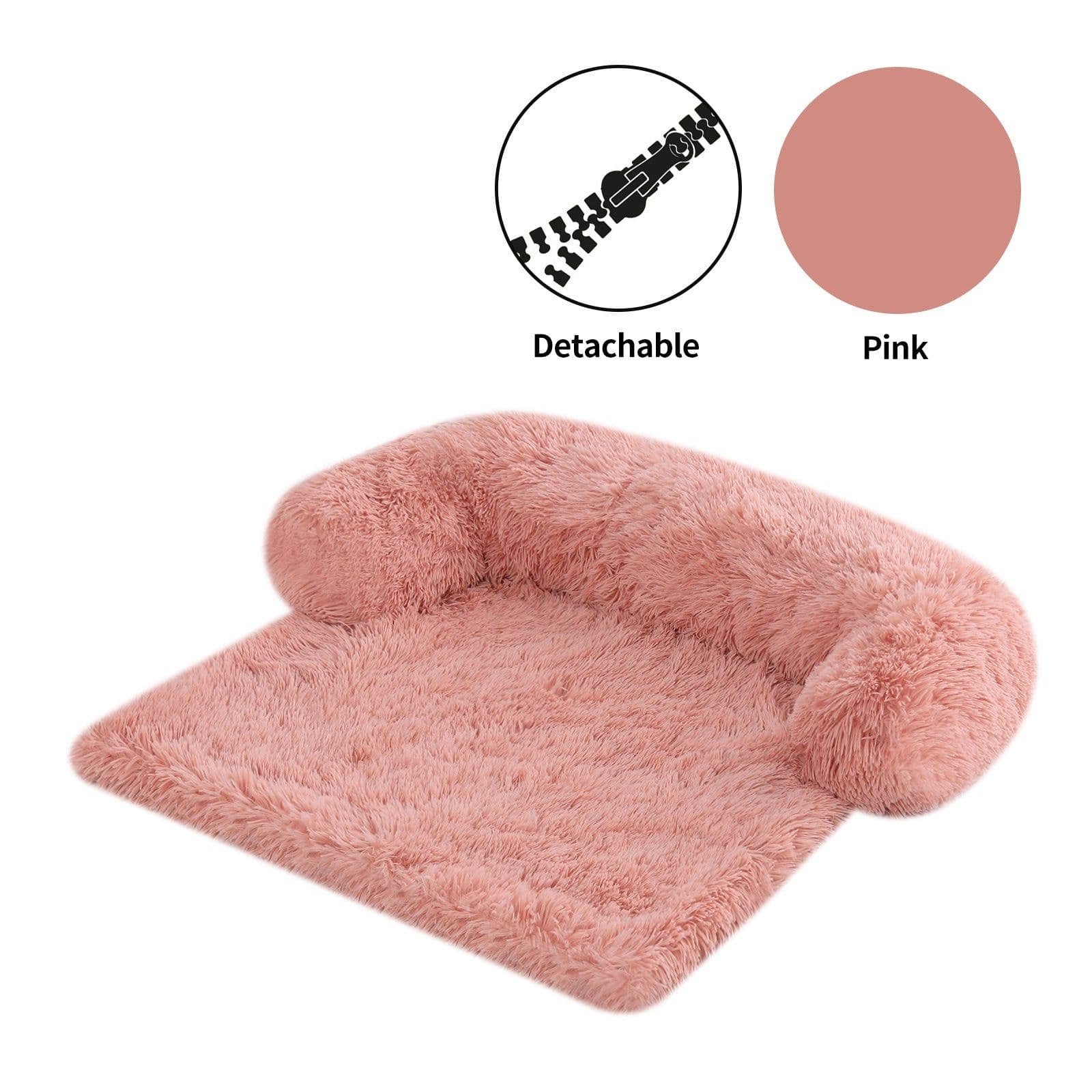 image-Washable Sofa Cushion - Pink XL Pet Dog Kennel Cushion
