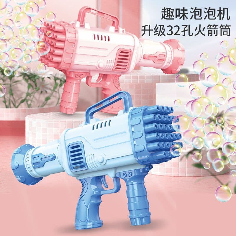 image-Bubble Machine Gun - Automatic Handheld Toy Black