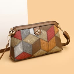 image-Bohemian Crossbody Bag - Gray Brown Retro PU Mini Shoulder Bag