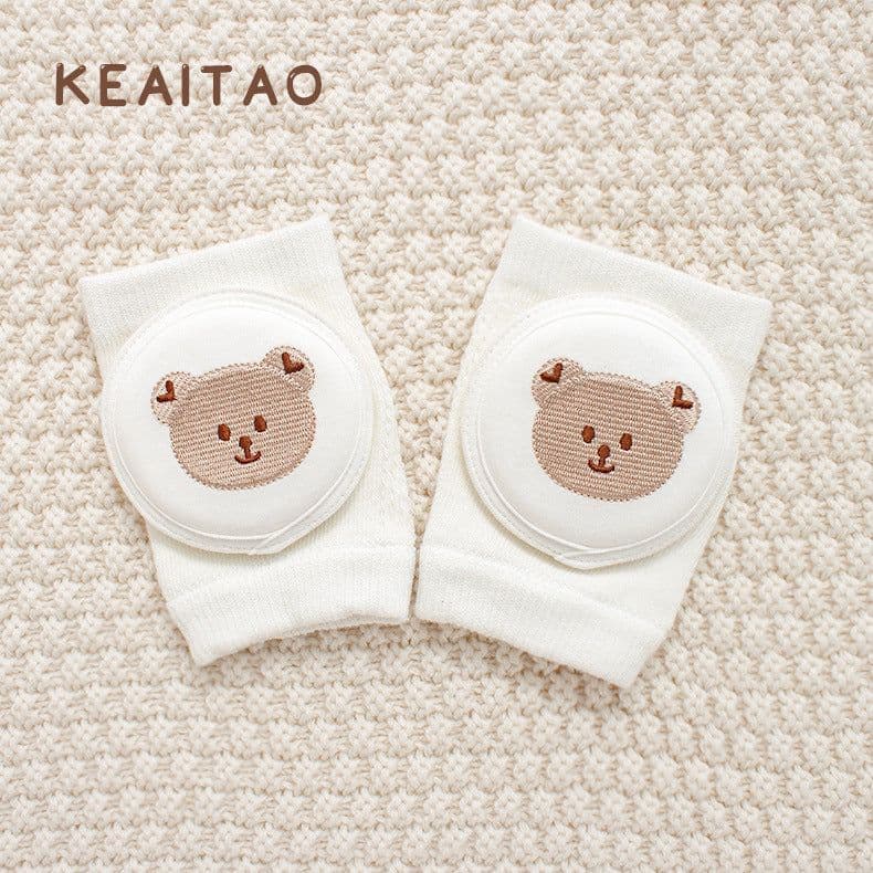 image-Cute baby knee pads for boys and girls crawling protective gear baby toddler anti-fall pure white sponge elbow pads summer thin