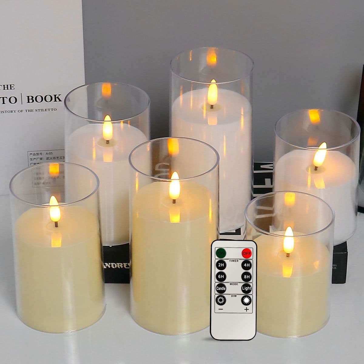image-Zhu Sheng LED Candle - White Cylindrical Christmas LED Candle Set of 3