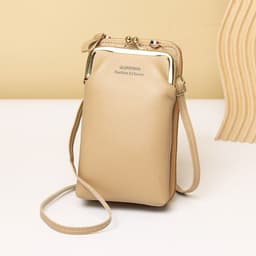 image-Messenger Bag Mobile Phone Bag Ladies Shoulder Bag Candy Color Mini Small Bag Vertical Ladies Clutch Bag Ladies Long Wallet