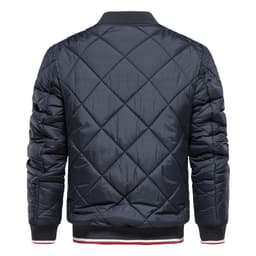 image-Mens Hooded Cotton Padded Jacket With Zip Front Solid Color Grey