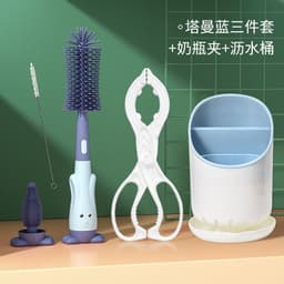 image-Silicone Bottle Brush Set - Baby Pacifier & Straw Cleaning Rotating Brush