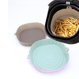 image-Air Fryer Pad - Silicone Baking Tray - Multi-Functional Barbecue Mat - High Temp Reusable