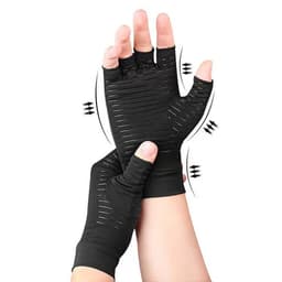 image-Copper Fiber Cycling Gloves - Half Finger Black S