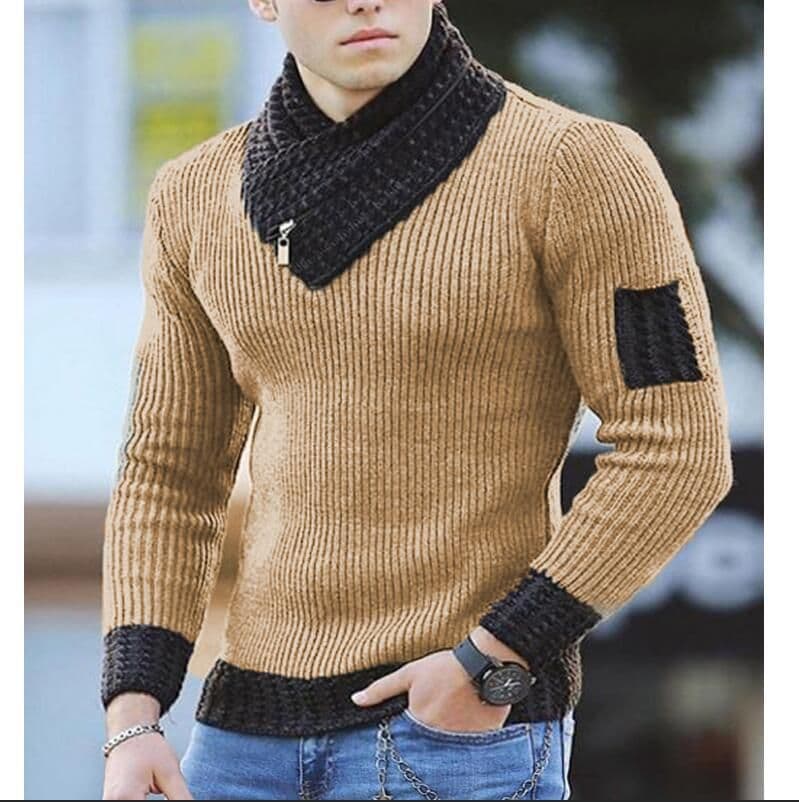 image-XIANGNIAN Men's Sweater Pullover - Dark Gray XXXL