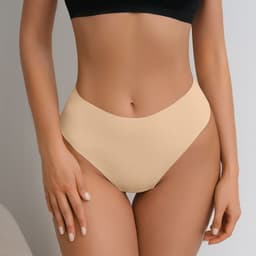 image-High Waist Breathable Cotton Crotch Underwear, XL, Ice Silk T-Shape
