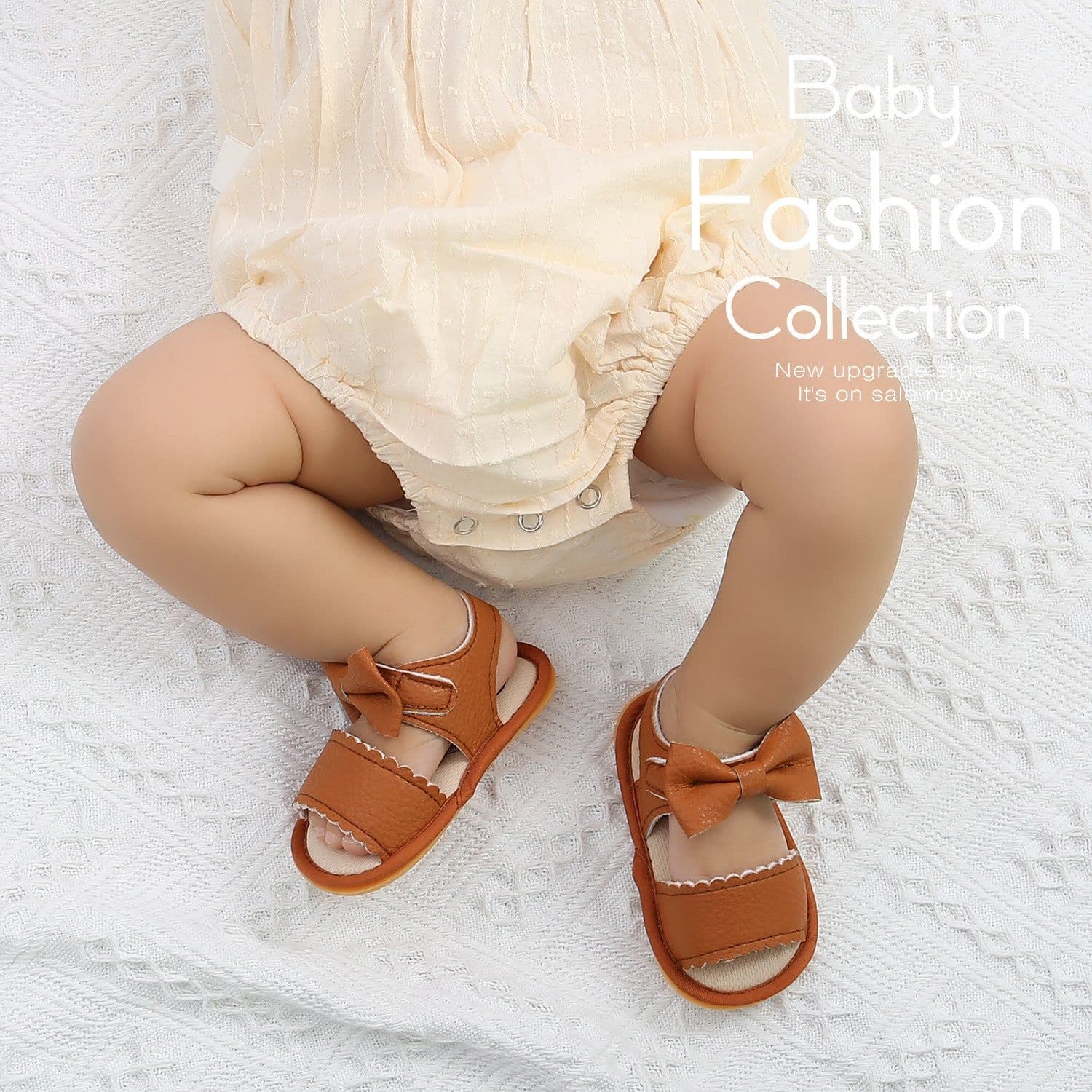 image-Baby Sandals Pink Bow Velcro Non-Slip 12-36M
