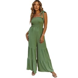 image-Shi Ying Apricot Wide-Leg Jumpsuit - Sleeveless 2XL High Waist