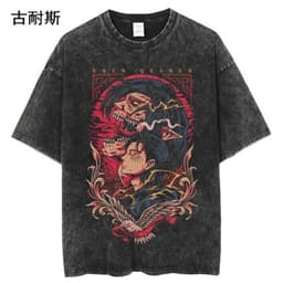 image-Men's Retro Short-Sleeve T-Shirt, Distressed Cotton, XXL, Street Hip Hop