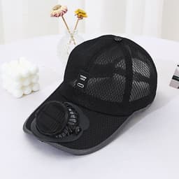 image-Summer Breathable Mesh Hat Solar Fan Sun Protection