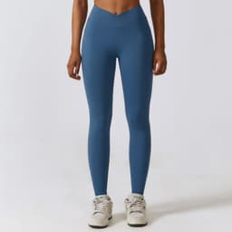 image-Zechuang High-Waist Yoga Running Pants - Nude Quick-Drying 78% Nylon