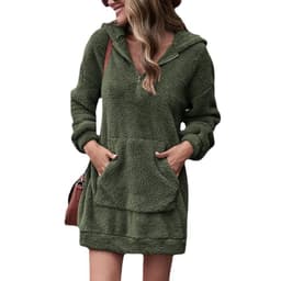 image-Women's Fleece Hoodie Jacket - Loose Fit Long Sleeve 3XL