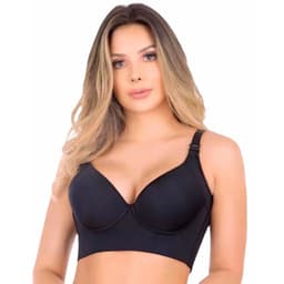 image-Nylon Bra 3/4 Cup Black Size 50 - Fixed Straps