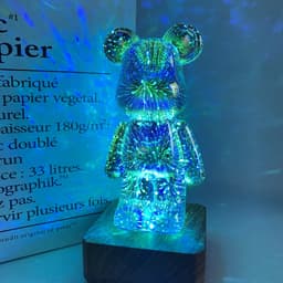 image-3D Fireworks Bear Night Light - Colorful USB Lamp
