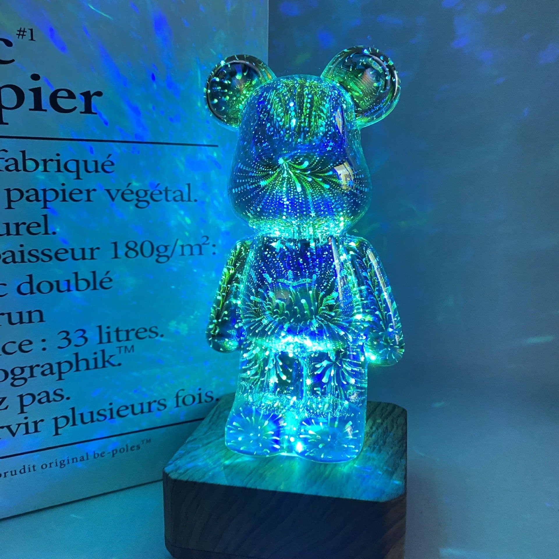 image-3D Fireworks Bear Night Light - Colorful USB Lamp