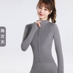 image-Women's Spring/Autumn Running Jacket, Quick-Drying Yoga Top, XXXL