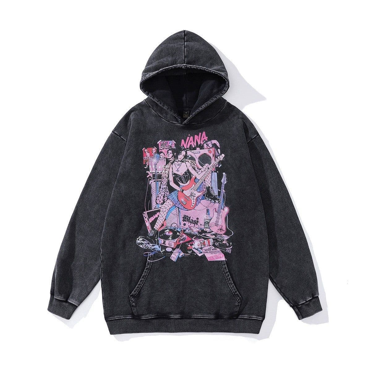 image-Cotton Fleece Hoodie - Kangaroo Pocket Loose Fit XXL
