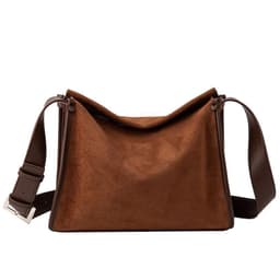 image-Women's Corduroy Tote Bag - Brown XL Cross-Body