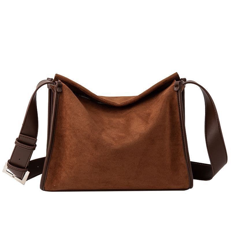 image-Women's Corduroy Tote Bag - Brown XL Cross-Body