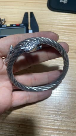 image-Viking Wolf Head Stainless Steel Bracelet - Black Punk