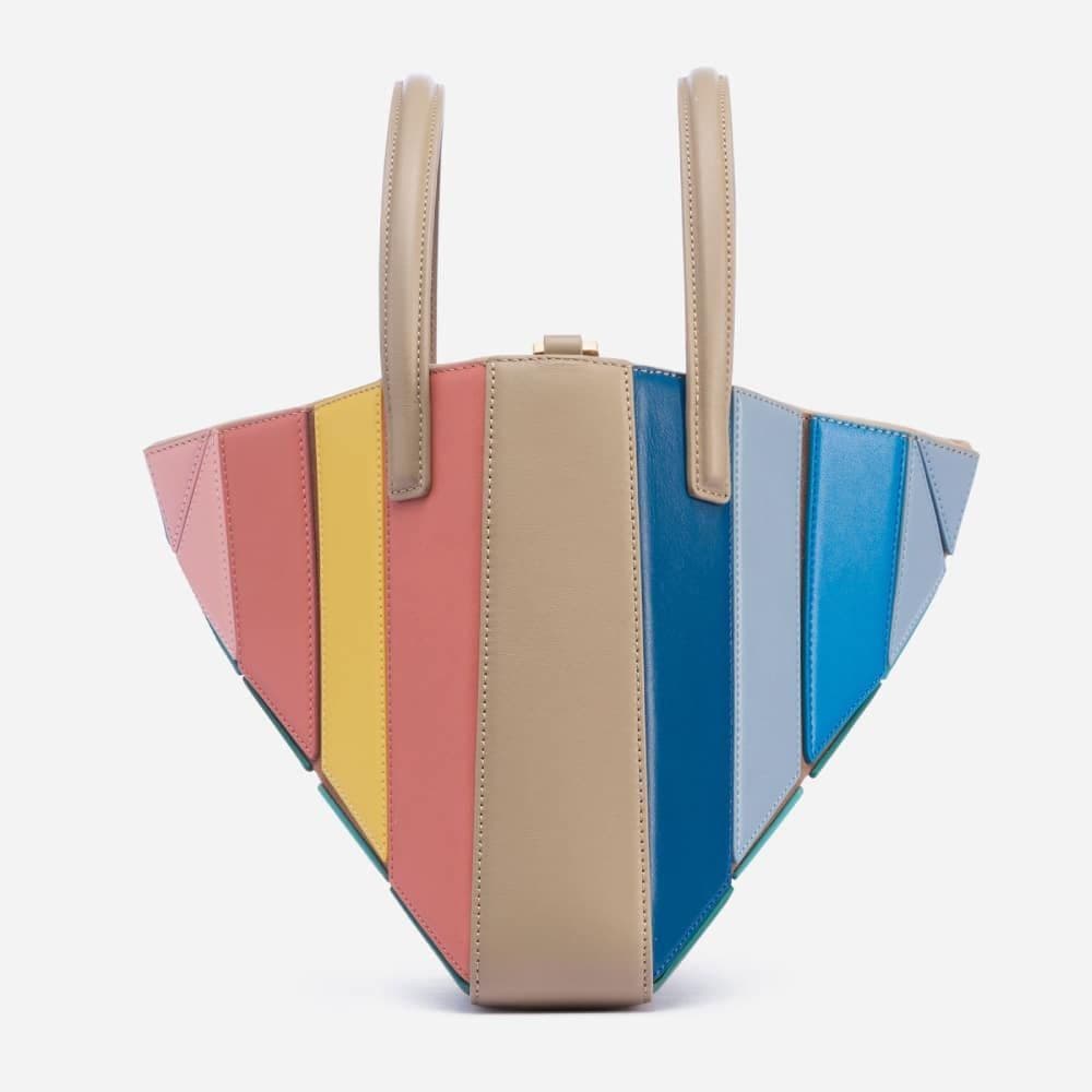 image-Contrast Color Splicing Handbag Women's Drawstring
