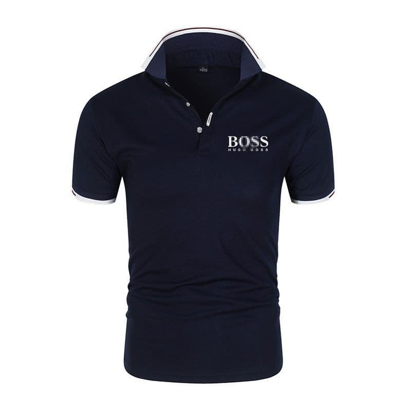 image-Men's & Women's Milk Fiber Polo Shirt, Short Sleeve, 4XL Blue Black