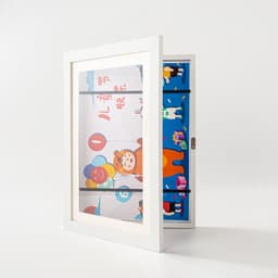 image-Popular A4 Magnetic Flip Photo Frame - Kids Art Storage Two-Part Graffiti Stand (70 characters)