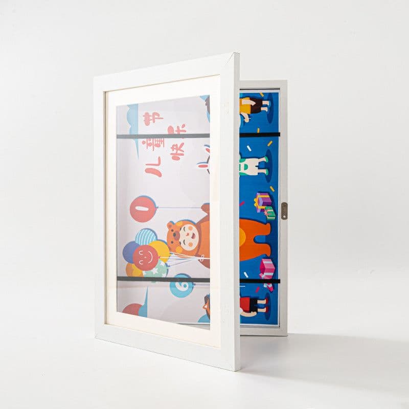 image-Popular A4 Magnetic Flip Photo Frame - Kids Art Storage Two-Part Graffiti Stand (70 characters)