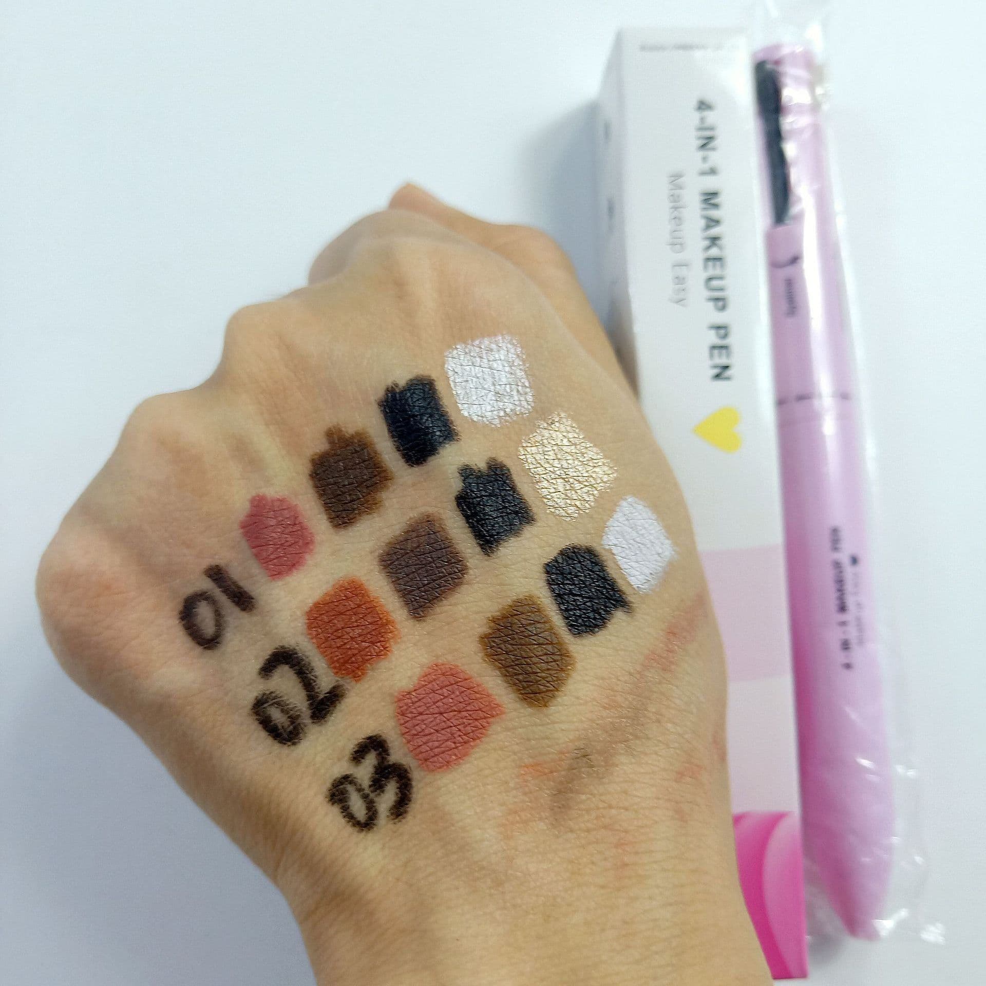 image-4 in 1 Makeup Pen - Black Eyeliner Eyebrow