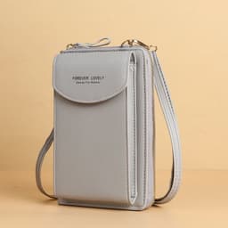 image-Sweet Vertical Messenger Bag - Light Blue PU Leather