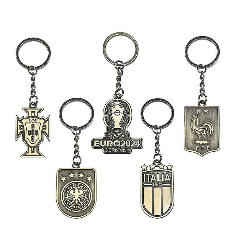 image-Football Team Logo Keychain - Zinc Alloy Metal