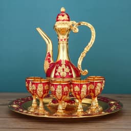 image-European Style Wine Jug and Glass Set for Home Wedding Decor