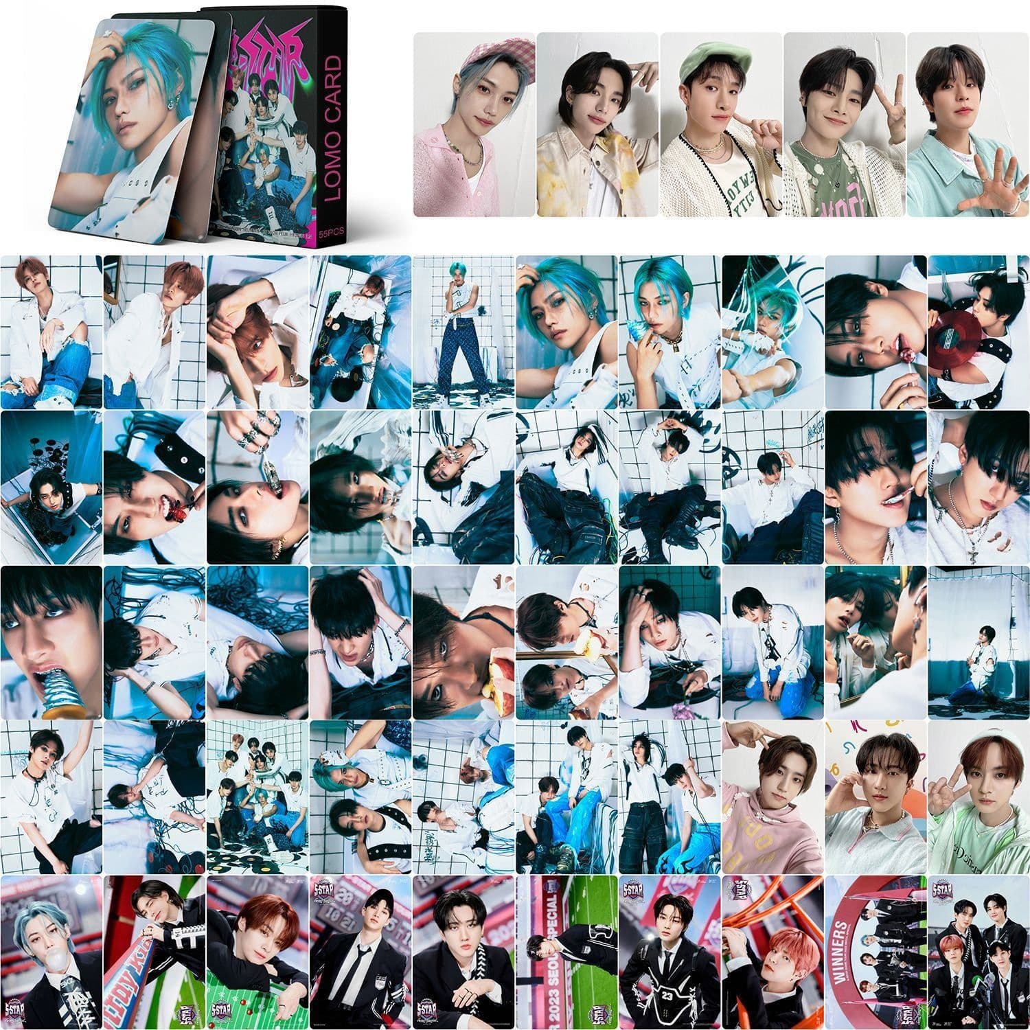 image-SK Stray Kids Album Cards - Bang Chan, Lee Know, Hyunjin