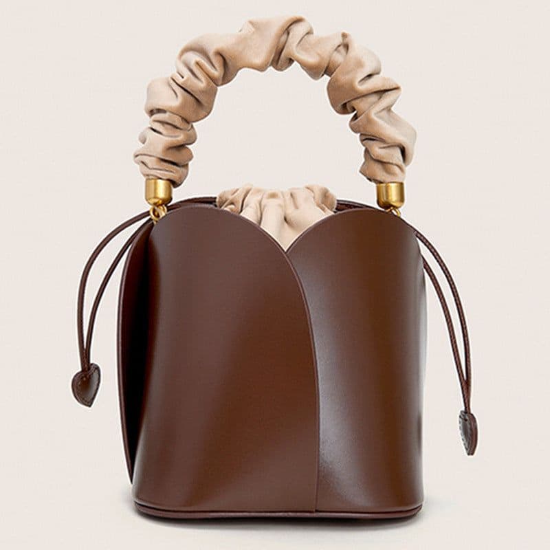 image-GUTT'SMEI Bucket Bag - Dark Green Genuine Leather