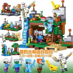 image-Lego-Compatible Minecraft Building Blocks Set - Cave & Tree House