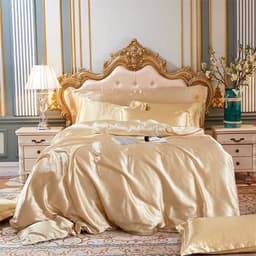 image-4-Piece Ice Silk Bedding Set - Pink Silver Gray