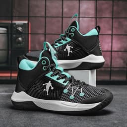 image-Boys' Breathable High-Top Basketball Shoes - Baolan Mesh (65 characters)