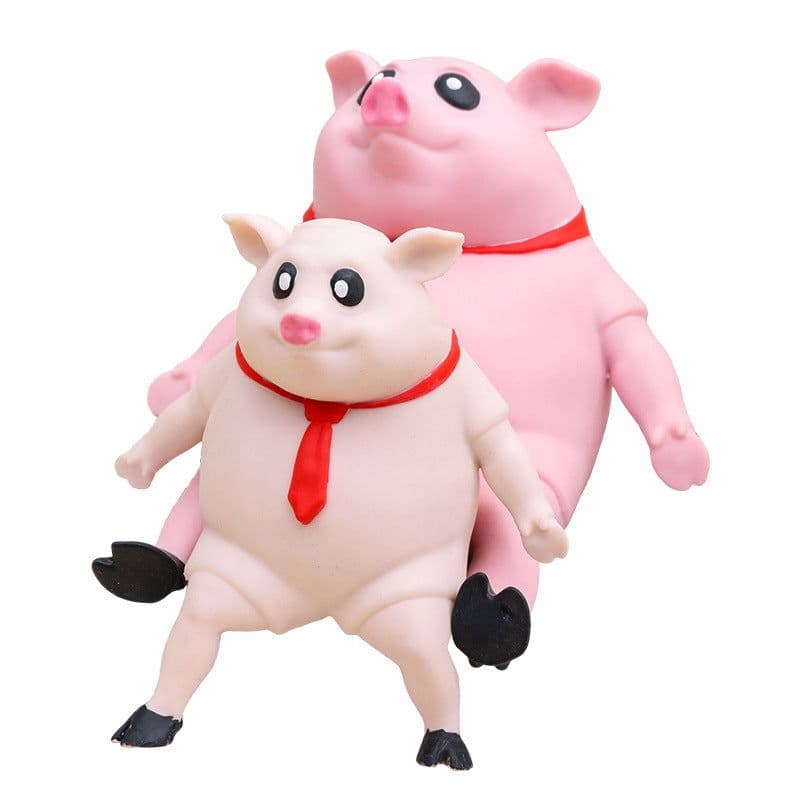 image-Creative decompression toy to decompress and vent red scarf inspirational pig decoration office net red simulation pig pinch music