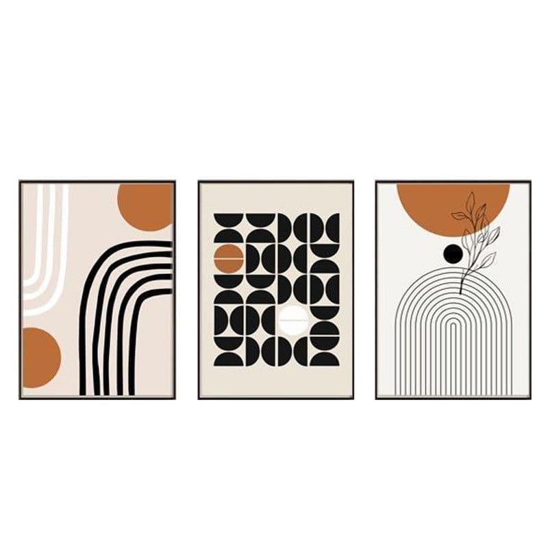 image-Modern Minimalist Living Room Morandi Abstract Sofa Background Wall Three-piece Painting
