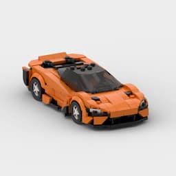 image-MOC McLaren 765LT Sports Car Building Blocks Orange