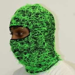 image-Camouflage Knitted Balaclava Hat - Polyester Coffee