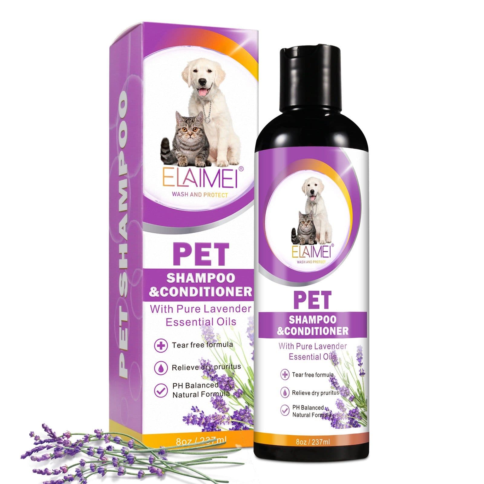 image-Elaimei Long Lasting Dog Shampoo - Pet Shower Gel Fragrance Decontamination