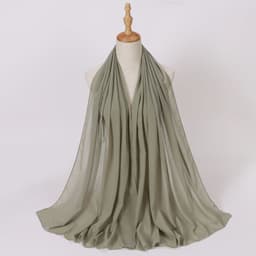 image-Weicai Chiffon Hijab Scarf - Gray Coffee 175x70cm
