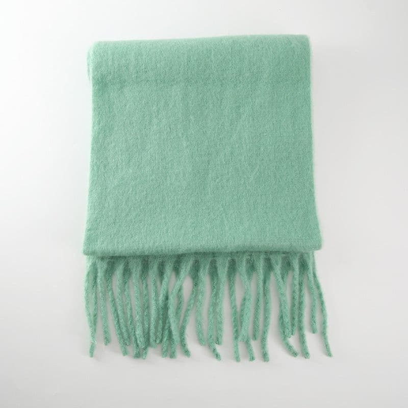 image-GINES LILY 28-Color Cashmere Scarf - Army Green, 43x225cm Warm